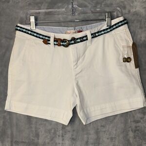 NWT Red Camel Shorts Women's White Size 9 Juniors Belted 5-Pockets 4.5" Inseam‎
